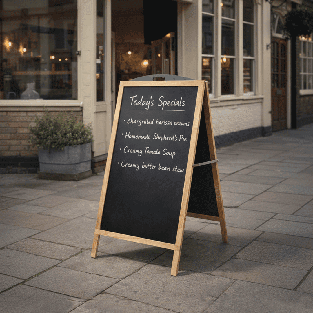 Double-Sided A-Frame Chalkboard with Easel